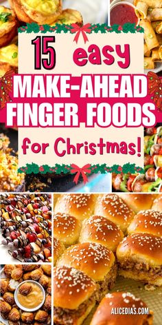 Hosting a holiday party? These 15 make-ahead Christmas finger foods are simple to prepare and perfect for effortless entertaining. Fingerfoods Christmas Party, Christmas Food Snacks Appetizer Ideas, Finger Party Food Easy, Christmas Food Gifts Savory, Food For 25 People Party, Christmas Eve Snacks Appetizers Families, Christmas Day Finger Food Ideas, Party Food For Christmas, Simple Christmas Finger Foods