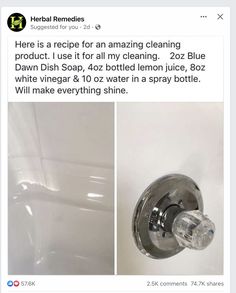 a tweep about cleaning the shower head