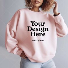 Instantly enhance your online store with our high-quality digital download of this blank sweater mockup photograph! Perfect for showcasing your unique designs and artwork, this professional-grade image feature people in various scenarios, wearing blank tops. By using our mockups, you can easily place your artwork on the top and create a stunning visual representation of your products. ⚡ INSTANT DOWNLOAD: Your JPG file at size 3314px x 3314px is instantly downloaded after your payment has cleared with Etsy. No physical product will be sent to you. No refund on digital products. More information about Etsy downloads can be found here: https://www.etsy.com/help/article/3949 If you have trouble using this file, please contact me - I'm happy to help! ⚡ TERMS OF USE: You are allowed to use this Pink Long Sleeve Sweatshirt With Branding, Pink Crew Neck Sweatshirt With Branding, Light Pink Sweatshirt, Sweater Mockup, Pull Rose, Lifestyle Model, Sweater Gift, Visual Representation, Pink Sweatshirt