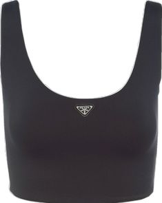 Seamless Nylon Crop Top, Sporty Scoop Neck Elastane Crop Top, Sporty Black Nylon Crop Top, Black Sporty Nylon Crop Top, Black Nylon Sporty Crop Top, Sporty Black Scoop Neck Crop Top, Black Sporty Crop Top With Scoop Neck, Black Sporty Scoop Neck Crop Top, Black Nylon Crop Top