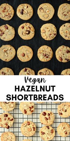 vegan hazelnut shortbreads on a cooling rack