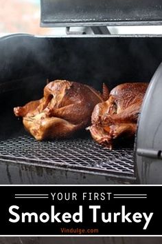 two smoked turkeys on an offset smoker. Thanksgiving Outside, Best Bbq Recipes, Bbq Tips, Bbq Turkey, Smoked Turkey Recipes, Holiday Turkey, Grilled Turkey, Whole Turkey