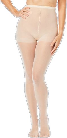 Beige Smoothing Stretch Tights, Beige Stretch Thigh-high Hosiery, Beige Stretch Thigh High Hosiery, Stretch Thigh High Shapewear Hosiery, Full Coverage Stretch Tights, Solid Stretch Mid-thigh Hosiery, Compressive Thigh-high Bottoms, Compression Thigh High Shapewear Bottoms, Seamless High-cut Leg Tights