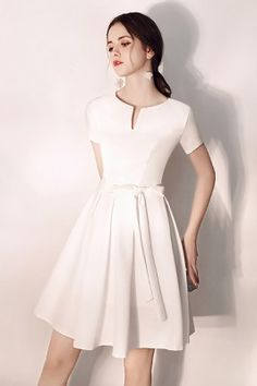 Women Dresses, Dresses For Women Online - SheProm.com White Hoco Dress, Unique Dresses Short, Hoco Party, Tea Length Homecoming Dresses, Color Uva, Burgundy Party Dress, Confirmation Dresses, Satin Homecoming Dress, Hoco Dress