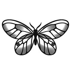 a black and white drawing of a butterfly