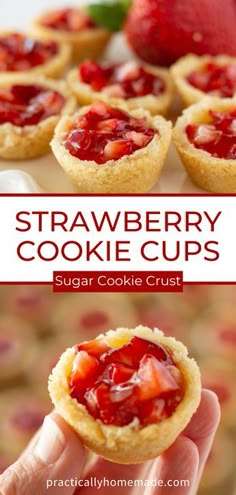 strawberry cookie cups are the perfect treat for summer