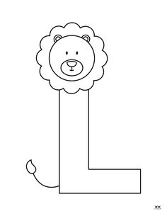 the letter l is for lion coloring page