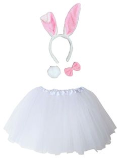 Adult White Rabbit Costume - Tutu Skirt & Headband Set for Adult or Plus Size - Sydney So Sweet Bunny Costume Easter, Bunny Fancy Dress, Modest Bunny Costume Women, Donkey Costume, White Rabbit Costumes, Easter Bunny Costume, Easter Costume, Animal Dress Up, Rabbit Costume