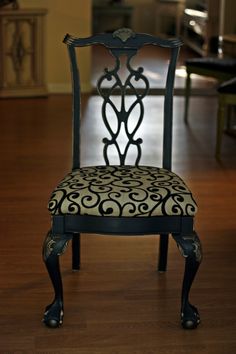 a chair that is sitting on a hard wood floor