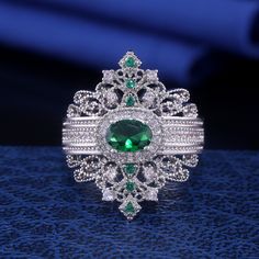 FREE SHIPPING WORLDWIDE, Engagement Ring, Metal:Brass, Stone: green opal and 5A zircon, width: 26mm, Weight: 7g,  Comes with jewelry box, giftable Jewelry Victorian, High Fashion Jewelry, Writing Gifts, Party Rings, Green Gems, Zircon Ring, Copper Rings, Gems Jewelry, Rings For Women