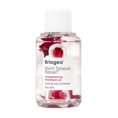 This treatment hair oil repairs the hair cuticle and bonds split ends caused by physical or chemical damage. Ceramides and essential fatty acids help to replenish hair’s natural lipid content, restoring the health of your hair for a smooth, glossy finish. Formulated with 97% naturally derived ingredients. Briogeo Don't Despair Repair, Best Hair Oil, Greasy Hair Hairstyles, Dry Damaged Hair, Oil Treatments, Damaged Hair Repair, Brittle Hair, Rose Hair, Aftershave