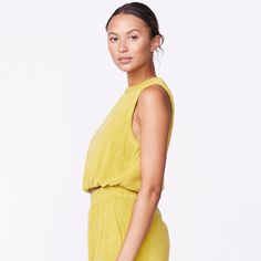 Terry Cloth Tank | MONROW Sporty Muscle Tee For Loungewear, Versatile Relaxed Fit Tank Top For Loungewear, Sleeveless Athleisure Muscle Tee For Loungewear, Relaxed Fit Sleeveless Muscle Tee For Loungewear, Relaxed Fit Muscle Tee For Loungewear, Sleeveless Athleisure Tops For Day Out, Sleeveless Tops With Elastic Waistband For Loungewear, Sporty High Neck Tank Top For Summer, Spring Athleisure Muscle Tee For Loungewear