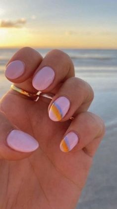 Minimal Nails, Vacation Nails, Cute Gel Nails, Nail Design Ideas, Short Acrylic Nails Designs, Dipped Nails, Manicure Y Pedicure, Dream Nails, Fire Nails