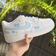 Exactly as shown in the pictures. Made in USA. Authentic Air Force 1 Sneakers. Fully Hand Painted. Lace Locks Included. Applied Special Acrylic Paint for Shoes and Finisher for more Durability. Preppy Air Force Ones, Cute Shoes For Girls 10-12, Custom Nike Shoes Air Force, Zapatillas Air, Wallpaper Nike, Air Force 1 Sneakers, Custom Shoes Diy, Preppy Shoes, All Nike Shoes