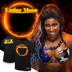 an image of a woman with makeup on her face and the words ember moon