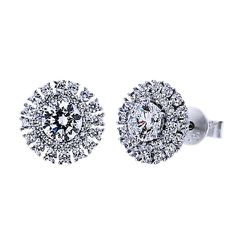 SKU : SMDM0105 This Rhodium Plated Sterling Silver Round Cubic Zirconia Double Halo Stud Earrings is a meticulously crafted and beautiful earring. Specifications Metal color: Rhodium Plated Silver Stone Color: Clear Stone Shape: Round Dimensions: 11 mm x 11 mm Material: 925 Sterling Silver Our stones are the highest quality diamond simulants that are polished, finely cut, loupe clean, and have an exactly similar appearance and as beautiful as to naturally occurring diamonds. All cubic zirconia s Dazzling Cluster Earrings With Halo Design, Formal Sparkling Round Cluster Earrings, Earrings Double, Starburst Earrings, Halo Stud Earrings, Halo Earrings Studs, Double Halo, Diamond Simulant, Clear Stone