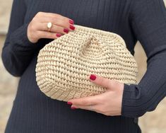 Looking for the perfect bridesmaid gift? Look no further than our stunning cream raffia clutch bag! This natural, handmade bag is the perfect size for carrying all of your essentials on your special day. It's made from high-quality raffia straw and features a sleek, minimalist design. The cream color is perfect for a summer wedding, and the bag is spacious enough to fit all of your must-haves, including your phone, wallet, and makeup. ✔️ Suitable for use as hand bag, make-up bag or party bag * T Cream Pouch Evening Bag As Gift, Cream Pouch Evening Bag For Gift, Cream Pouch Evening Bag Gift, Cream Pouch Clutch As Gift, Handmade Cream Pouch Evening Bag, Handmade Cream Evening Bag For Everyday Use, Handmade Cream Clutch For Daily Use, Handmade Cream Evening Bag As Gift, Handmade Cream Evening Bag For Gift