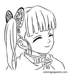 Kanao Coloring Page, Kanao Drawing Sketch, Cute Demon Slayer Drawings Easy, Kanao Tsuyuri Drawing, Demon Slayer Sketch Easy, Demon Slayer Outline, Demon Slayer Characters Drawing