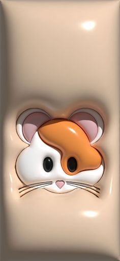 a cartoon mouse is peeking out from behind a square object that looks like it has an orange and white face