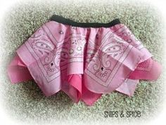 Tutorial: Handkerchief or bandana skirt for little girls | Sewing | CraftGossip.com Bandana Skirt, Bandana Crafts, Bandana Dress, Horse Birthday Parties, Handkerchief Skirt, Cowgirl Outfit, Rodeo Birthday, Cowgirl Birthday Party, Handmade Skirts