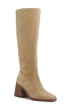 A contemporary square toe and flared block heel balance a versatile boot that will flawlessly complement your polished wardrobe. 2 1/2" heel 15 1/2" shaft; 16 1/2" calf circumference Leather upper/synthetic lining and sole Made in Brazil | Vince Camuto Sangeti Knee High Boot Polished Wardrobe, Ugg Boots, Vince Camuto, Knee High Boots, Over Knee Boot, Knee High, Block Heels, Womens Boots, Brazil