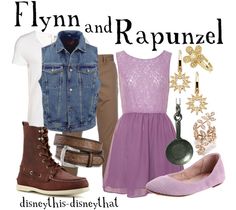 "Flynn and Rapunzel" by DisneyThis-DisneyThat on Tumblr Disneybound Couples, Flynn And Rapunzel, Disney Bound Outfits Casual, Disney Dress Up, Disney Themed Outfits, Disney Inspired Fashion, Disneyland Outfits, Oufits Casual