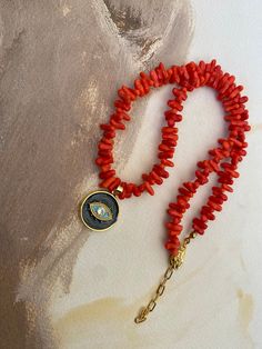 Red coral necklace with evil eye pendant, Coral Jewelry, Coral Beads Necklace, Gemstone Necklace Mothers Day Gift Red Coral Necklace, Coral Beads Necklace, Coral Jewelry, Coral Necklace, Eye Pendant, Evil Eye Pendant, Necklace Gemstone, Coral Beads, Beads Necklace