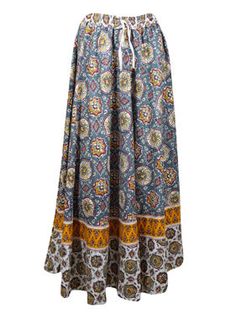 Womens Cotton Maxi Skirt, Casual Blue Floral Printed Beach Summer Flare Skirts S/M: This Beach Maxi Skirt in Blue Summer is hand-crafted with cotton floral Print, perfect for a beachy, gypsy-inspired look. The cotton fabric is lightweight and comfortable, providing a great fit for sizes S/M. Back and front same, elastic waist and adjustable drawstring.A beautiful Long skirt with floral Print in a bohemian hippie style is a must-have in your wardrobe. The cotton fabric is ideal to wear in every s Maxi Skirt Casual, Flare Skirts, Beach Maxi Skirt, Cotton Maxi Skirt, Cotton Maxi Skirts, Warm And Cool Colors, Skirt Casual, Bohemian Hippie, Cotton Maxi