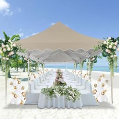 SANOPY 10x30 Pop Up Canopy Tent with 8 Sidewalls, Heavy Duty Wedding Event Tents, Party Gazebo with Roller Bag, UPF 50+ Windproof Waterproof SANOPY Roof Color: Khaki | SANOPY 10x30 FT Canopy Tent w / Walls, UPF 50+ Windproof Waterproof Wedding Tents 126.0 H x 354.0 W x 118.0 D in brownMetal / Soft-top in Khaki | 29' 6" W X 9' 10" D X 10' 6" H | Wayfair Party Gazebo, Portable Party, Event Tents, Wedding Tents, Wedding Canopy, Wall Waterproofing, Yard Wedding, Pop Up Canopy Tent, Tent Decorations