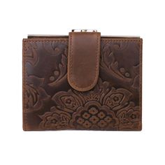 Add the perfect finishing touch to your ensemble with this Julia Buxton Tooled Leather Lexington Wallet. Add the perfect finishing touch to your ensemble with this Julia Buxton Tooled Leather Lexington Wallet. DETAILS 5.25" W x 4.75" H x 2" D Snap closure Gold-tone hardware 15 credit card slots, 8 storage pockets, bill compartment and ID window 5" framed purse, double outside snap closure for expandability RFID-blockingCONSTRUCTION & CARE PU Polyester lining Spot clean Imported Size: One Size. C Elegant Leather Bifold Coin Purse, Elegant Brown Leather Wallet, Elegant Brown Trifold Wallet With Coin Pocket, Brown Trifold Rectangular Wallet, Tooled Leather, Leather Tooling, Snap Closure, Card Slots, Slots