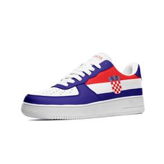 Extremely comfortable custom leather Croatia sneakers with Croatian flag design on both sides, Croatia blue accents, and Croatia text on the tongues - Perfect shoes to match your jersey on gameday. These are awesome for any Croatian soccer fan, or anyone from Croatia! .: Made of leather .: Great quality! .: 3-13.5 US sizes .: Non-marking rubber outsole for traction and durability .: Perforated toe box provides breathability. .: Comfort and impact protection. I Can Ship Worldwide! ** Please allow Custom Sneakers For Sports Season, Custom Leather Low-top Sneakers For Sports Events, Blue Low-top Custom Sneakers For Sports Events, Sporty Custom Leather Sneakers For Sports Events, Team-colored Sneakers For Sports Events, Low-top Custom Sneakers For Sports Events, Low-top Sneakers For Streetwear With Team Spirit, Low-top Sneakers For Streetwear, Team Spirit Style, Blue Sneakers For Sports Events