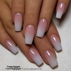 Gelový Lak, Coffin Nails Ombre, Unghie Sfumate, French Ombre, Nails Classy, Nails Pretty, Simple Acrylic, Ombre Nail, Ombre Acrylic Nails