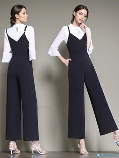 Orcajump - High-Waist Wide-Leg Jumpsuit with Suspenders Pant Length, Wide Leg Jumpsuit, Suspenders, Dressmaking, Wide Leg Pants, High Waist, Wide Leg, Jumpsuit, High Waisted