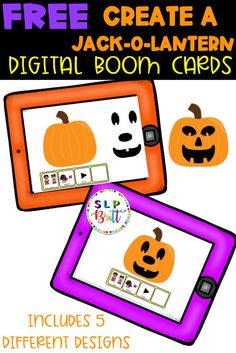 a digital book with pumpkins and jack - o'lanterns on it