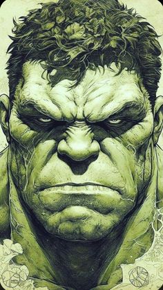 the incredible hulk from avengers comics is featured in this drawing by steve vandervel