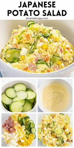 japanese potato salad with cucumbers and sauce