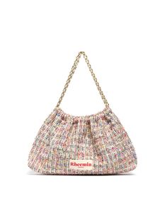 Editor's NoteStylish bag with sensible and sophisticated detail will add an accent on your outfit- Fresh mood tweed canvas fabric used- Snappy and plain design- Can be a shopper band and a shoulder bag- Classic and casual moodMeasurements (in.)- Size: 16.93 in. * 10.24 in.- Chain Handle: 27.56 in.- Full Chain: 47.24 in. Composition & Care- Tweed Canvas, Cotton Oxford- Avoid direct heat and moisture- Wipe off moisture and stains with a dry cloth- Due to the nature of the color Tweed Bag, Unique Bags, Plain Design, Chain Bag, Chain Bags, Canvas Fabric, Size 16, Bags Designer, Bag Lady