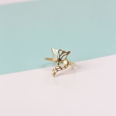 Gold Fox Ring | 14k Solid Gold Animal Ring | Gift For Fox Lover | Dainty Minimal Animal Ring | Minimalist Jewelry Gold Minimalist Butterfly Promise Ring, Minimal Gold Ring, Rose Gold Top, Fox Ring, Gold Fox, Fantasy Ring, Minimal Gold, Animal Ring, Fox Lover