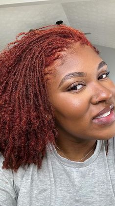 Riss McCall | Style my locs with me! And while yal are here, let me know some styles I should try. I’m running out of ideas 🥴👀 . . . . #sisterlocks… | Instagram Auburn Hair Color Locs, Micro Loc Color Ideas, Sisterlock Color Ideas, Auburn Sisterlocks, Short Microlocs Updo Styles, Coloured Microlocs, Copper Brown Locs Black Women, Chocolate Brown Microlocs, Pipe Cleaner Sister Loc Styles