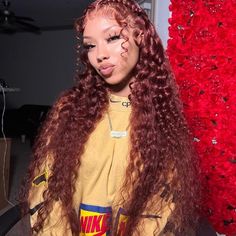 Hair Name: Lace Front Wigs Hair Style: Water Wave Hair Hair Length: 8-30 inches Wig Weight: 200-320g/Wig (Depending on Length and Density) Color: Reddish Brown Color Density: 150%, 200% Lace Size: 13x4 Lace Frontal Cap Size: Medium, about 22.5 inches Quality: 100% Virgin Human Hair Wigs Last for One More Year lace Medium Brown Top Swiss Lace Hairline Pre plucked Shipment: DHL, FedEx, or UPS 3-7 Business Days Textured Curly Hair, Dyed Hair Inspiration, Color Water, Pretty Braided Hairstyles, Dope Hairstyles, Auburn Hair, Front Lace Wigs Human Hair, Hair Inspiration Color, Baddie Hairstyles