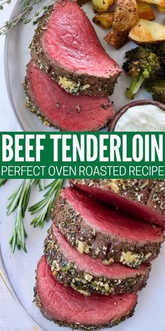 sliced beef tenderloin on a plate Million Dollar Roast, Grilled Ribeye Steak Recipes, Perfect Beef Tenderloin, Roast Beef Tenderloin, Beef Tenderloin Roast Recipes, Beef Tenderloin Recipe, Perfect Roast Beef, Grilled Ribeye Steak, Grilled Beef Recipes