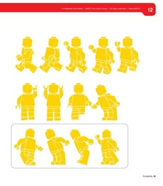 the instructions for how to make a lego figure from an image in yellow and white