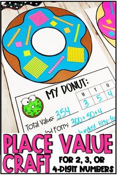 a doughnut place value craft for 2 digit numbers