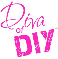 the logo for diya of diy, with stars and pink ink on it