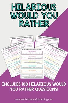 three questions to help you know about hilarrous would you rather have one?