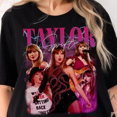 Gildan Tops   Taylor Swift Vintage 90s Eras Tour Shirt  Swiftie Concert Outfit   Color  Black Easy 30 day return policy Black Pop Culture Top For Concert, 90s Sublimation Print Tops For Concerts, 90s Style Sublimation Print Tops For Concerts, 90s Style Concert Tops With Sublimation Print, 90s Shirts Graphic Tees, Taylor Swift Vintage, Taylor Swfit, Eras Tour Shirt, Girlfriend Shirt