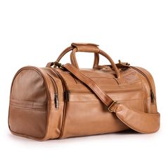 Keep organized in style with this duffel bag from AmeriLeather.Keep organized in style with this duffel bag from AmeriLeather. How do you accessorize? Check out our ACCESSORIES GUIDE for essential tips to elevate your style with must-have accessories.DETAILS 20.5 in. L x 11 in. W x 10 in. H Handle: 8'' drop Strap length: up to 44" Removable/adjustable shoulder straps Zipper closure Exterior: 1 front pocket with snap open, 1 back zipper pocket and 2 both sides with zipper pocket Water repellent P Leather Weekender Bag For Overnight Trips, Leather Weekender Bag With Zipper For Overnight Trips, Large Capacity Leather Duffle Bag For Trips, Leather Satchel Duffle Bag For Trips, Classic Soft Leather Duffle Bag For Trips, Brown Duffle Bag For Overnight Trips, Brown Duffle Bag With Zipper For Overnight Trips, Brown Leather Duffle Bag With Large Capacity, Large Capacity Brown Leather Duffle Bag