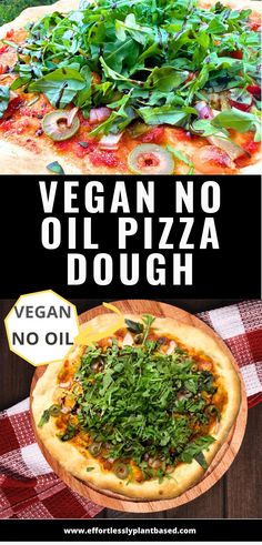 Vegan no oil pizza dough with toppings on wooden boards Veggie Combinations, Plant Based Pizza Crust, Crust Recipe Easy, Dough Recipe Easy, Easy Vegan Pizza, Vegan Pizza Dough, Plant Based Pizza, Vegan Pizza Recipe, Homemade Dough