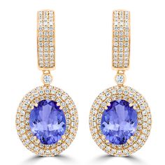 11x9mm Violetish Blue Tanzanite AAAA Halo Earring Oval shape 7.8ct with 1.97cttw Diamond in 14K & 18K White Gold, Yellow Gold, Rose Gold. Product Information SKU TT70142-5 Metal Type Your choice: 14K & 18K Metal Color Your choice: White Gold, Yellow Gold, Rose Gold Earrings Style Halo Earring Metal Weight 9.86 Primary Stone Gemstone Name Tanzanite Gemstone Species Zoisite No. Of Gemstones 2 Gemstone Shape Oval Gemstone Color Violetish Blue Gemstone Grade Your choice: AA, AAA, AAAA Gemstone Clari Formal Oval Tanzanite Earrings, Oval Tanzanite Gemstone Earrings, Oval Tanzanite Jewelry With Halo Design, Oval Tanzanite Halo Jewelry, Oval Tanzanite Earrings, Halo Earrings, Tanzanite Gemstone, Blue Tanzanite, Blue Gemstones