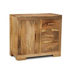 the sideboard is made from wood and has three drawers